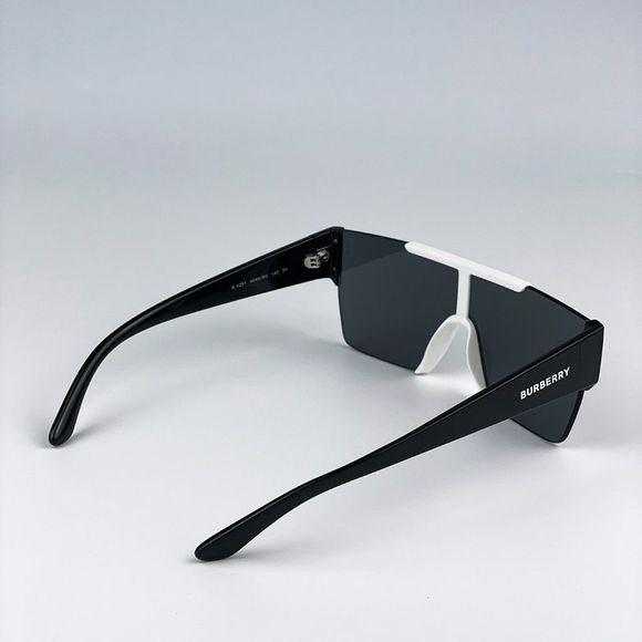 Burberry BE4291 40496G Sunglasses White Grey Mirror Black Shield Unisex - Picture 7 of 12